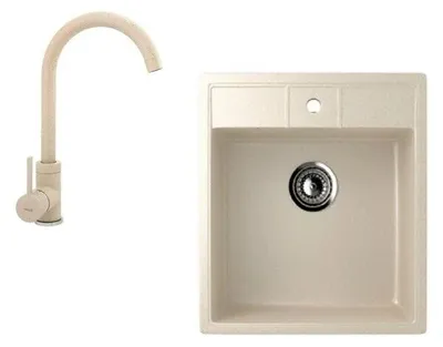 Valterra Granitna sudopera V406 sa lučnom slavinom, 450 x 500 mm, Bež