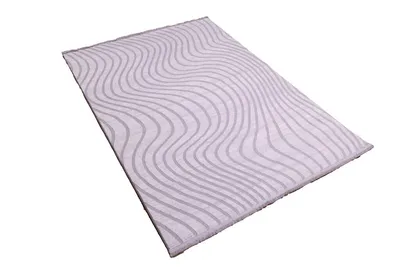 Merinos Končani tepih Valovite linije, 160x220 cm, Sivi