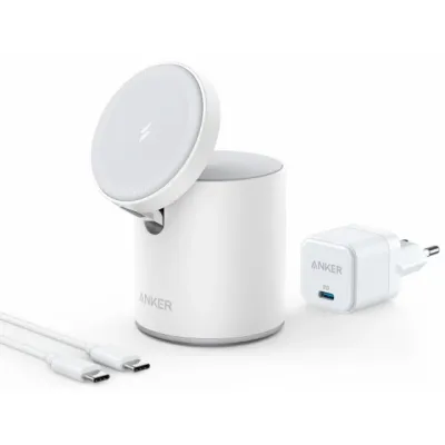 Anker Wireless punjač 623 Magnetic MagGo, Bijeli