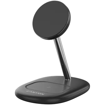 Canyon Wireless punjač WCS-205 2in1, 15W Qi2, Crni