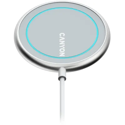 Canyon Wireless punjač WS-100, 59x59x7 mm, Srebrni