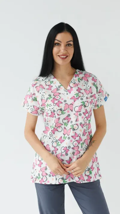 Medical House Ženska bluza sa leptirićima Print, Roze