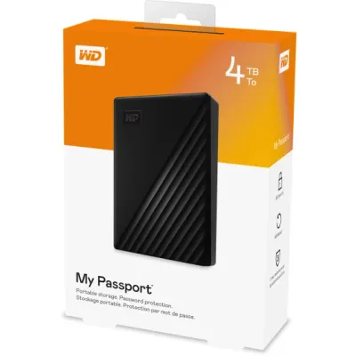 Western Digital Eksterni HDD disk My Passport, 4 TB, 2,5", USB 3.2 Gen1 Crna