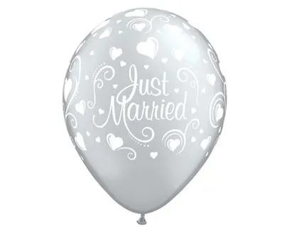 Tomo Šped Baloni Just Married metalik biserni 30cm, 6 kom 19136