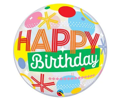 PartyDeco Folijski balon Happy Birthday 55cm 10063