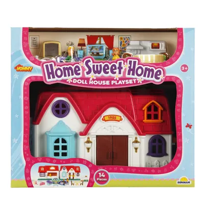 Kućica za lutke sa dodacima Home Sweet Home 05676, 14 komada, Šarena