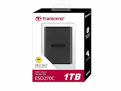 Transcend Eksterni SSD disk ESD270C, 1 TB, USB 3.1 Crna
