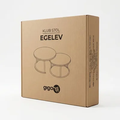 Giga Egelev Klub sto, 80x60cm, 2 boje, Crno beli