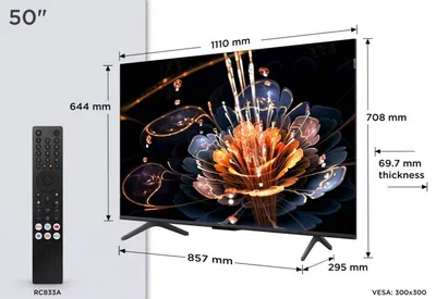TCL Smart televizor 50C61KS, 50", 4K UHD, Crni
