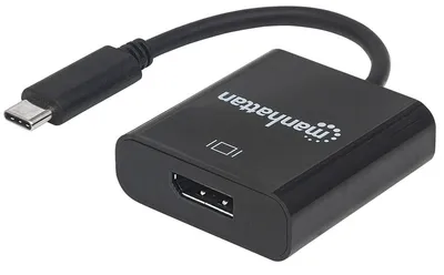 Manhattan Adapter SuperSpeed+, USB-C, 3.2 na DisplayPort, Crni