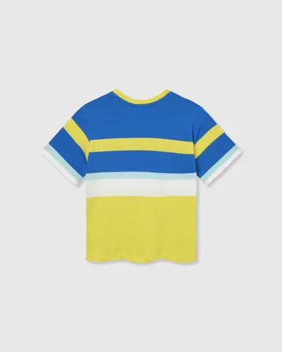 Benetton Majica kratkih rukava za dječake 3V0HG10JEP-902-90, Plavo-žuta