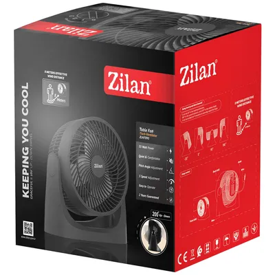 Zilan Ventilator stolni, 3 brzine, 35 W, Crni