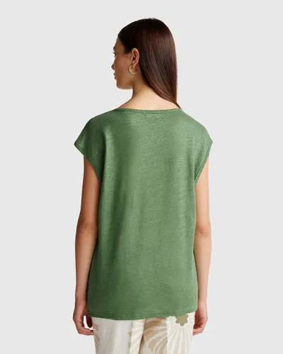 Benetton Ženska majica kratkih rukava 37UJE16B1-26U-S, Zelena
