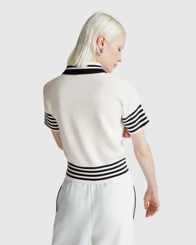 Benetton Ženska polo majica kratkih rukava 1294E301D-074-XS, Bijela