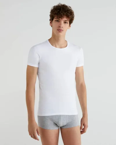 Benetton Muška majica kratkih rukava 3OP82M111C-101-M, Bijela