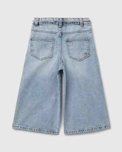 Benetton Pantalone za djevojčice sa kaišom 4R76CF04UG-901-EL, Plave