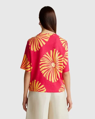 Benetton Ženska majica kratkih rukava 3ZJYD1047-69Z-S, Ciklama