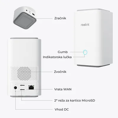 Reolink Centralni uređaj za nadzor Home Hub 1, 16MP, Do 8 kamera, 64Gb MicroSD, Alarm 115Db, Bijeli