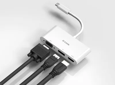 D-Link Adapter, HUB Dlink 3-in-1 USB-C to HDMI/VGA/DP