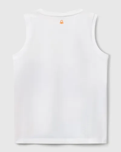Benetton Majica na bretele za dječake 3RD0CH020G-902-EL, Bijela