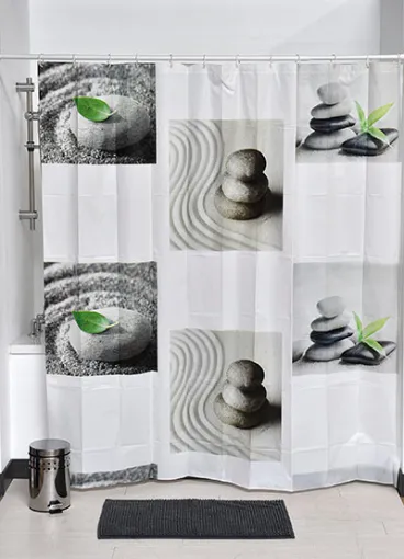 TENDANCE Belah zavjesa za kadu s 12 kukica, 180x180 cm