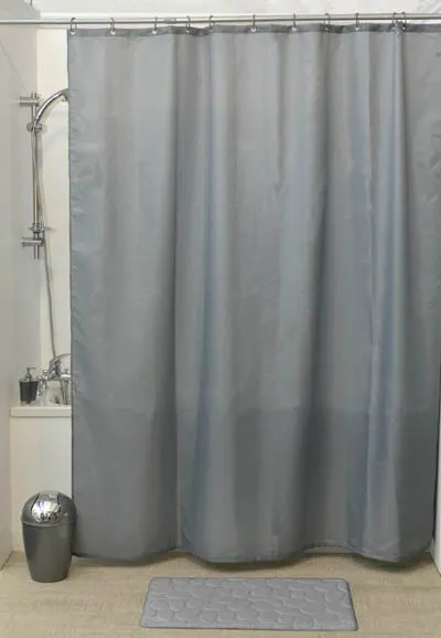 TENDANCE Zavjesa za kupanje s 12 kukica, 180x200 cm, Siva