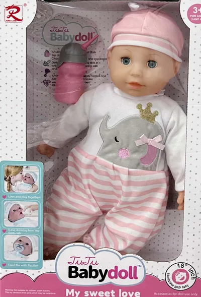 Beba s odjećom i bocom, Roze