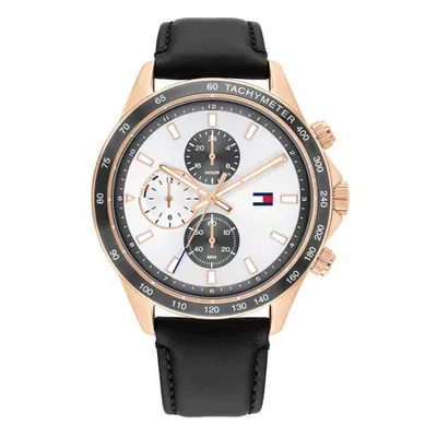 TOMMY HILFIGER Muški ručni sat 1792016, Kvarcni mehanizam, Bijelo kućište, Crni