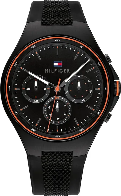 TOMMY HILFIGER Muški ručni sat 1792056, Kvarcni mehanizam, Crno kućište, Crni