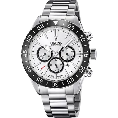FESTINA Muški ručni sat F20575-1, Kvarcni mehanizam, Bijelo kućište, Srebrne boje