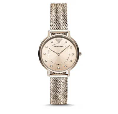 EMPORIO ARMANI Ženski ručni sat AR11129, Kvarcni mehanizam, Smeđe kućište, Rose gold