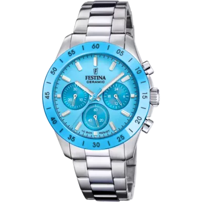 FESTINA Muški ručni sat F20693/3, Kvarcni mehanizam, Plavo kućište, Srebrne boje