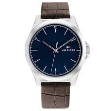 TOMMY HILFIGER Muški ručni sat TH1710549, Kvarcni mehanizam, Plavo kućište, Smeđe boje