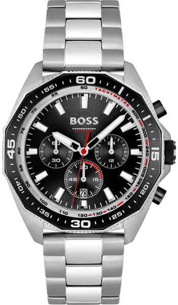 HUGO BOSS Muški ručni sat HB1513971, Kvarcni mehanizam, Crno kućište, Srebrne boje