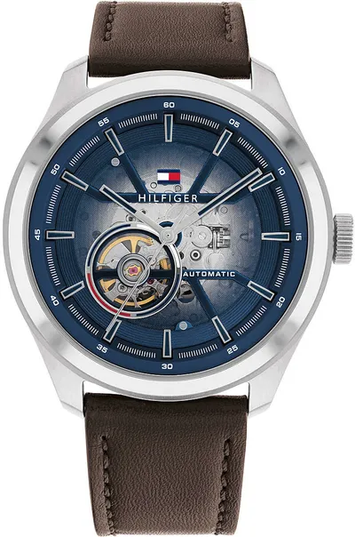 TOMMY HILFIGER Muški ručni sat 1791888, Automatik mehanizam, Plavo kućište, Smeđe boje