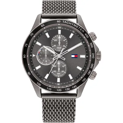 TOMMY HILFIGER Muški ručni sat 1792019, Kvarcni mehanizam, Sivo kućište, Sivi