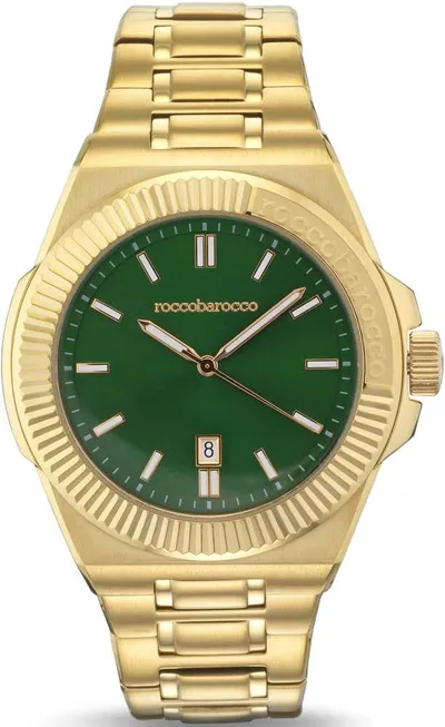 ROCCO BAROCCO Ženski ručni sat RB5041M-03M, Kvarcni mehanizam, Zeleno kućište, Zlatne boje