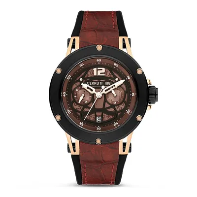 CERRUTI 1881 Muški ručni sat CIWGQ2224801, Kvarcni mehanizam, Crno kućište, Smeđe boje