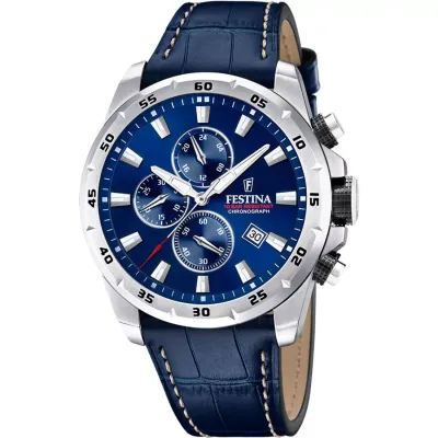 FESTINA Muški ručni sat F20692/2, Kvarcni mehanizam, Plavo kućište, Teget
