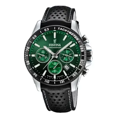 FESTINA Muški ručni sat F20561/5, Kvarcni mehanizam, Zeleno kućište, Crni