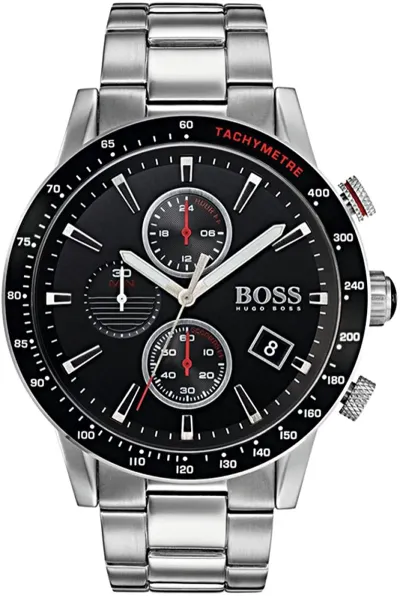 HUGO BOSS Muški ručni sat HB1513509, Kvarcni mehanizam, Crno kućište, Srebrne boje