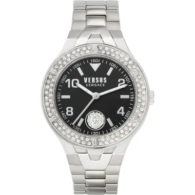 VERSUS VERSACE Ženski ručni sat VSPVO0520, Kvarcni mehanizam, Crno kućište, Srebrne boje