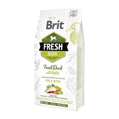 BRIT Suha hrana za pse Run & Work, Patka i proso, 2.5kg