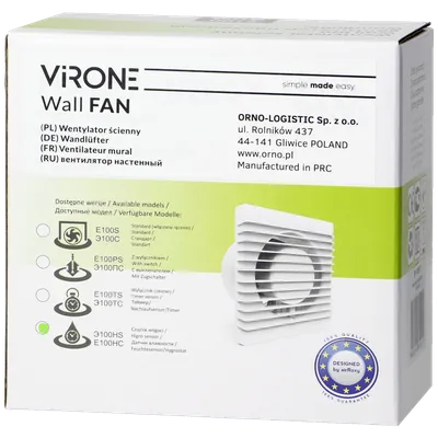 Virone BF-100/HT Ugradbeni Aspirator za ventilaciju