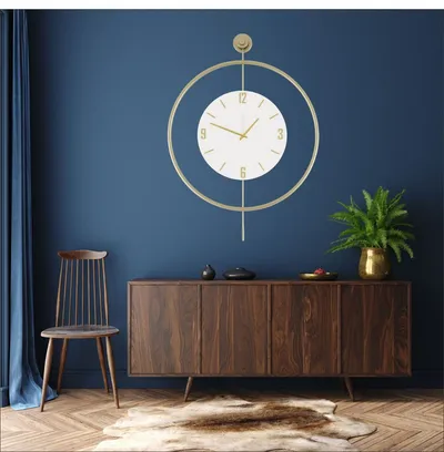 Zidni sat Wallity Mclock-00111, 58x80x7 cm, zlatna boja