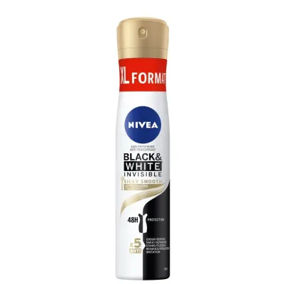 Nivea ženski dezodorans Black&White Invisible Silky Smooth, 200ml