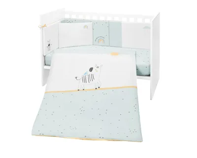Kikka Boo Posteljina set Stripy Friends, 60x120, 6 komada