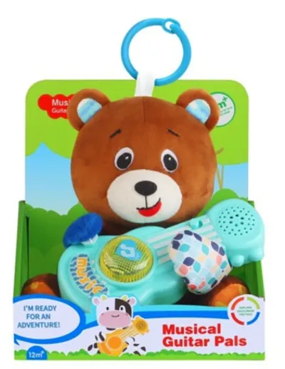 Funtoy Igračka Glazbeni medo s gitarom, 20 cm, Smeđa