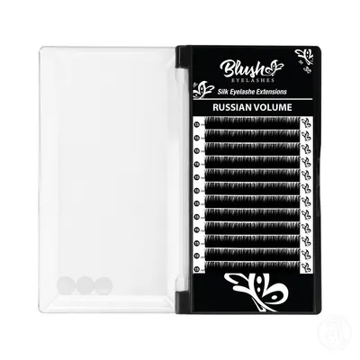 Blush Svilene trepavice za ruski volumen, D-kriva, 9mm