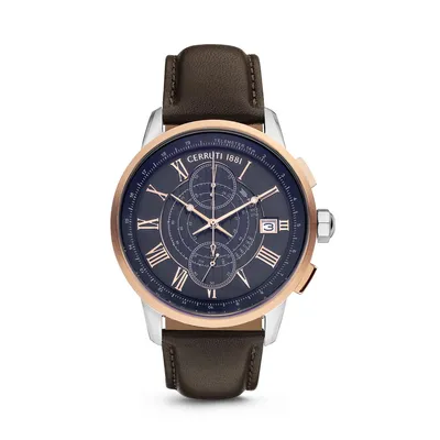 CERRUTI 1881 Muški ručni sat Mucciano CRA29301, Kvarcni mehanizam, Crno kućište, Smeđe boje